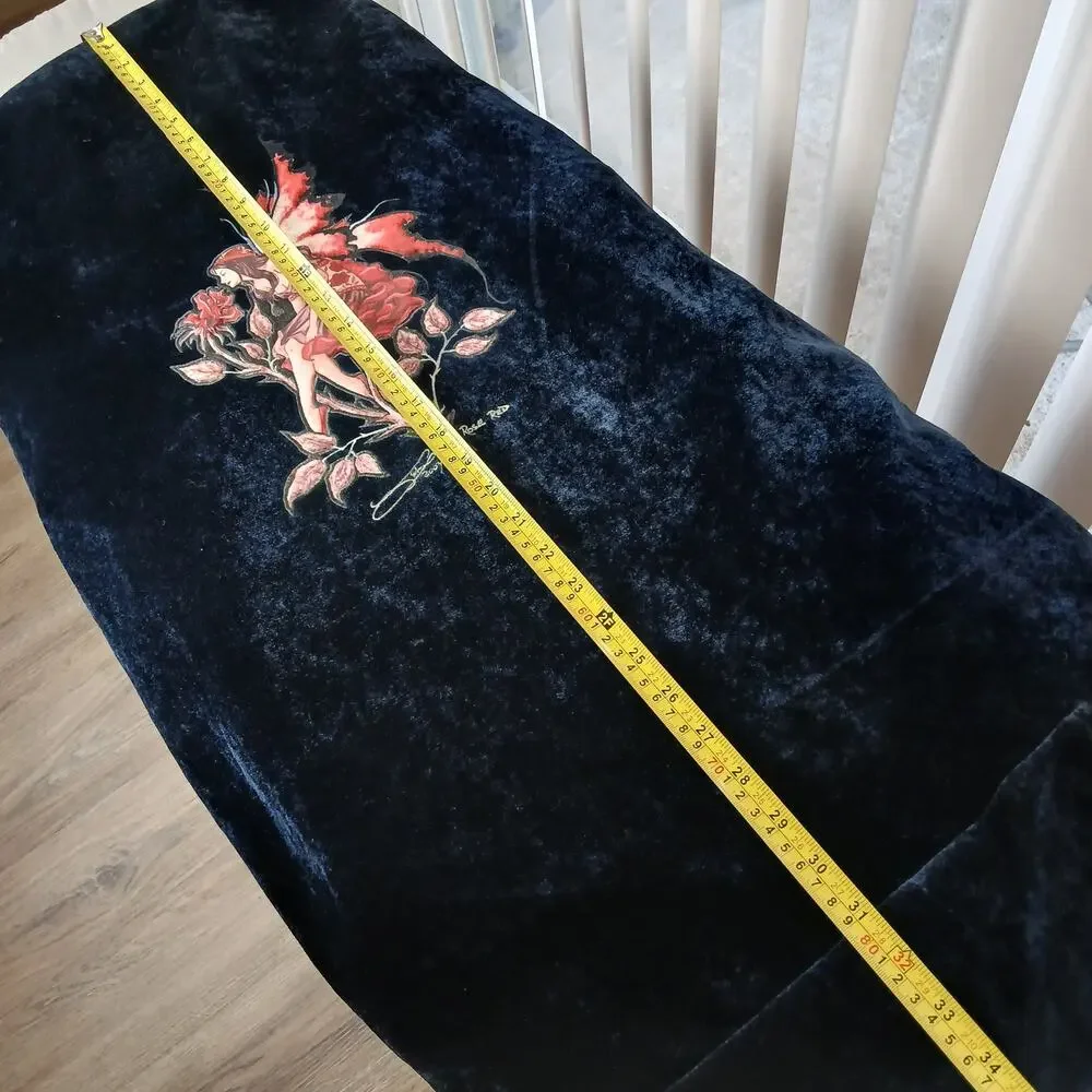 Auto Expressions Amy Brown Fairy Rose Blue Velvet Universal-Fit Front Seat Cover - Picture 11 of 14